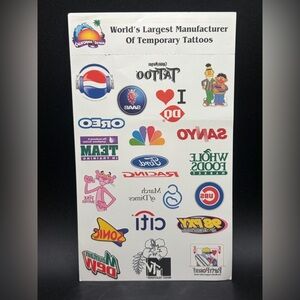 California Tattoos Vintage Y2K Temporary Tattoo Sheet, Pink Panther, Sonic +